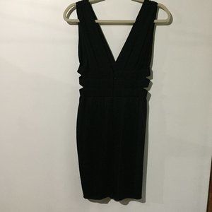 Bebe Back sexy Side Cutout V Neck Dress Size Small